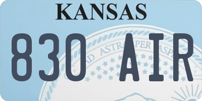 KS license plate 830AIR