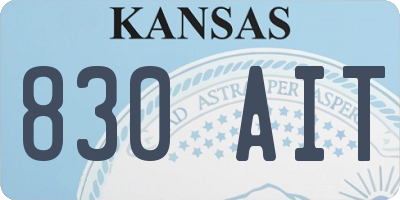 KS license plate 830AIT