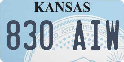 KS license plate 830AIW