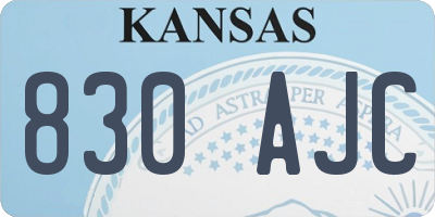 KS license plate 830AJC