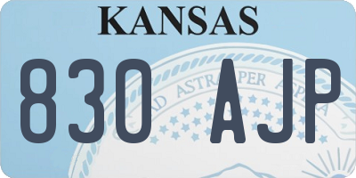 KS license plate 830AJP