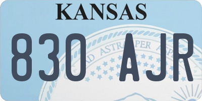 KS license plate 830AJR
