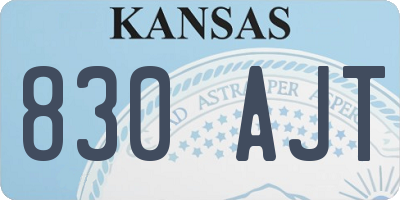 KS license plate 830AJT