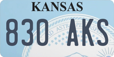 KS license plate 830AKS