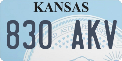 KS license plate 830AKV
