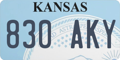 KS license plate 830AKY