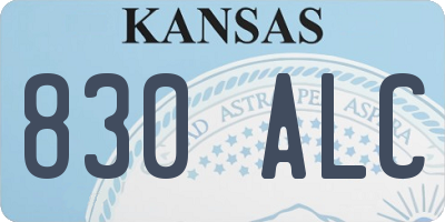 KS license plate 830ALC