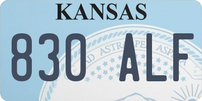 KS license plate 830ALF