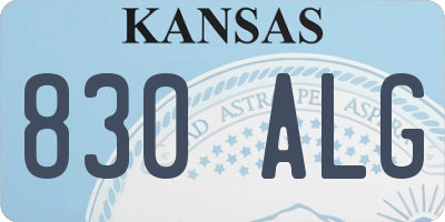 KS license plate 830ALG
