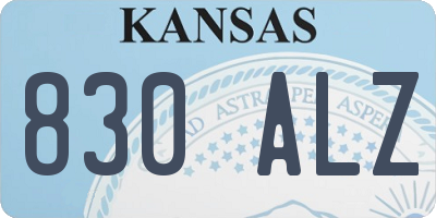 KS license plate 830ALZ