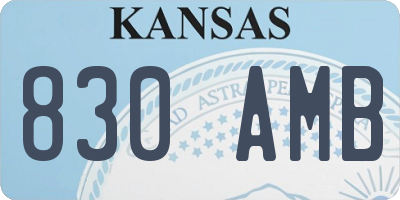 KS license plate 830AMB