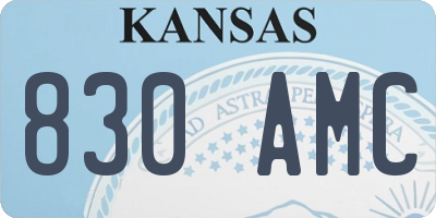 KS license plate 830AMC