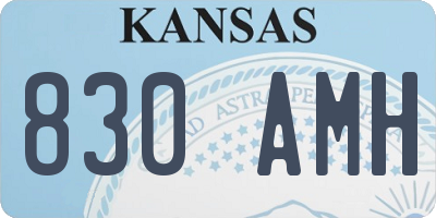 KS license plate 830AMH