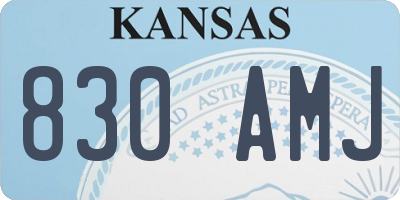 KS license plate 830AMJ