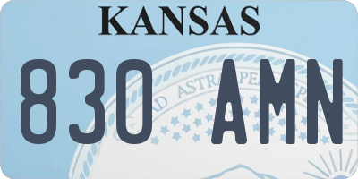 KS license plate 830AMN