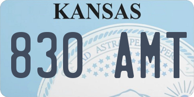 KS license plate 830AMT