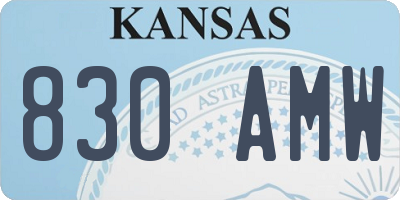 KS license plate 830AMW