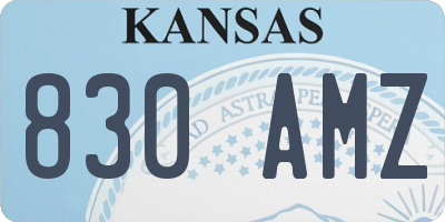 KS license plate 830AMZ