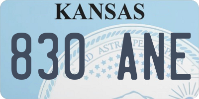 KS license plate 830ANE