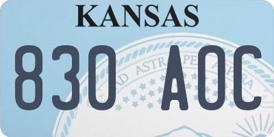 KS license plate 830AOC
