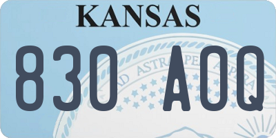 KS license plate 830AOQ