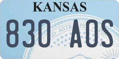 KS license plate 830AOS
