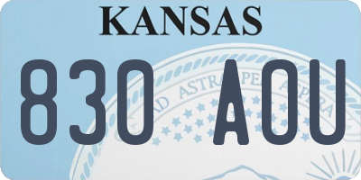 KS license plate 830AOU