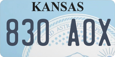 KS license plate 830AOX
