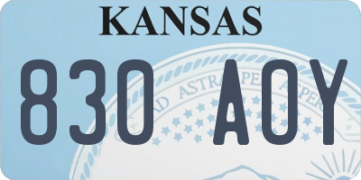 KS license plate 830AOY