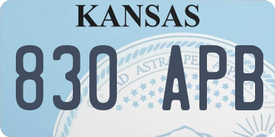 KS license plate 830APB