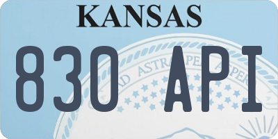 KS license plate 830API