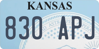 KS license plate 830APJ
