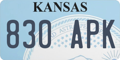 KS license plate 830APK