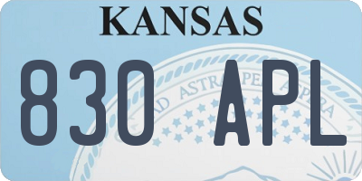 KS license plate 830APL
