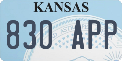 KS license plate 830APP