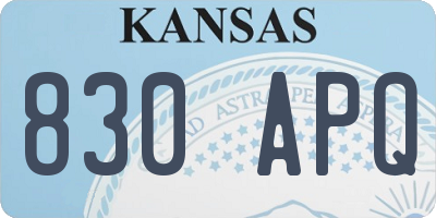 KS license plate 830APQ