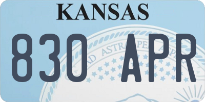 KS license plate 830APR