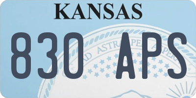 KS license plate 830APS