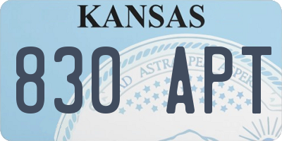 KS license plate 830APT
