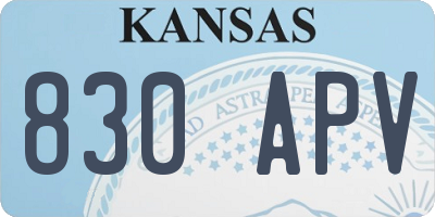 KS license plate 830APV