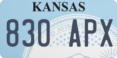 KS license plate 830APX