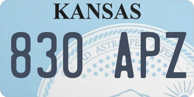 KS license plate 830APZ