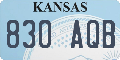 KS license plate 830AQB
