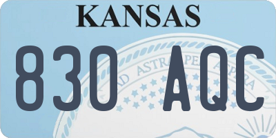 KS license plate 830AQC