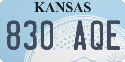 KS license plate 830AQE