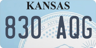 KS license plate 830AQG