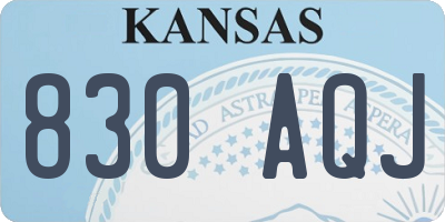 KS license plate 830AQJ
