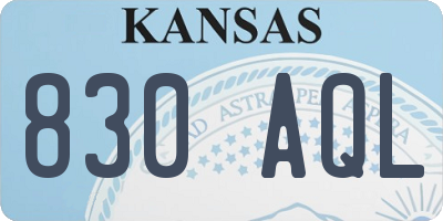KS license plate 830AQL
