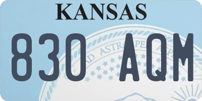 KS license plate 830AQM