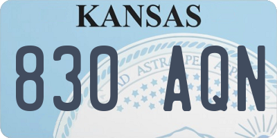 KS license plate 830AQN